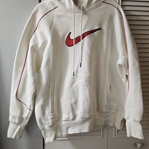 Nike Cream Hoodie with Red Details